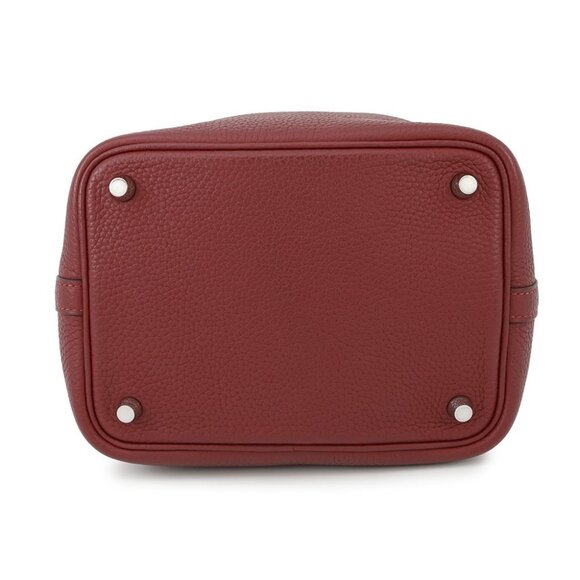 HERMES Picotin Lock Size PM Taurillon Clemence Rouge Grenat - Picture 5 of 13